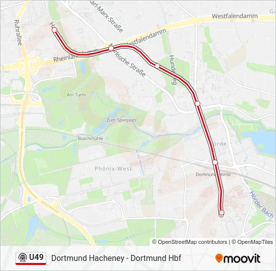 Метро U49: карта маршрута