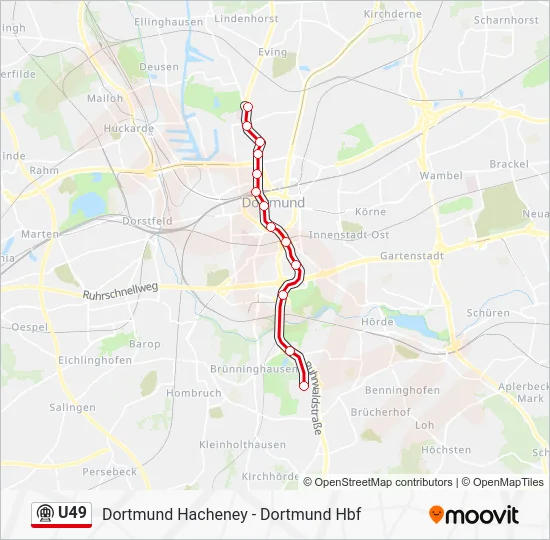 Метро U49: карта маршрута