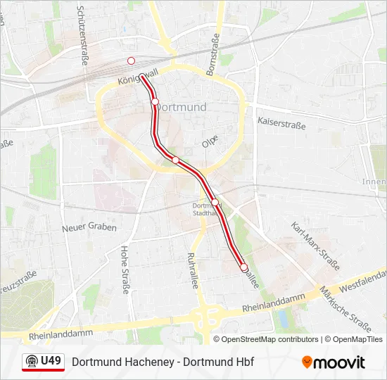 Метро U49: карта маршрута