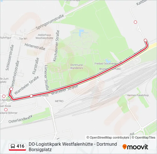 416 Bus Line Map