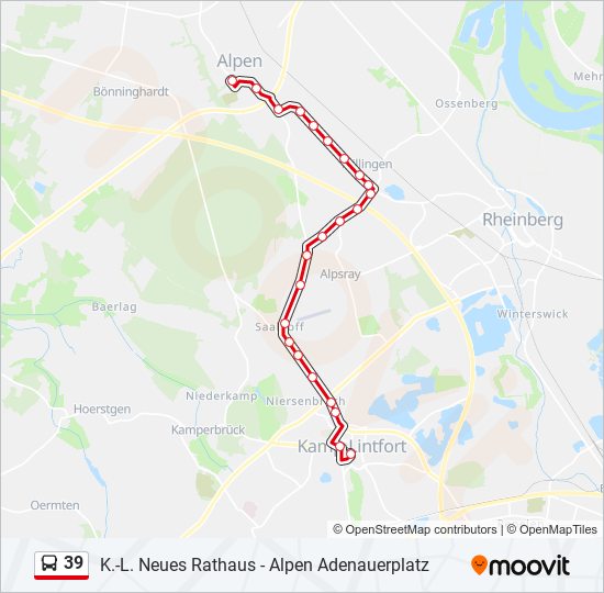 39 bus Line Map