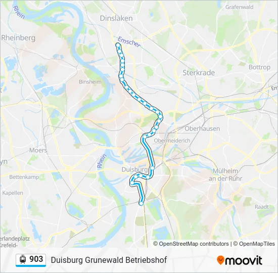 Трамвай 903: карта маршрута