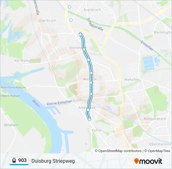 Straßenbahnlinie 903 Karte