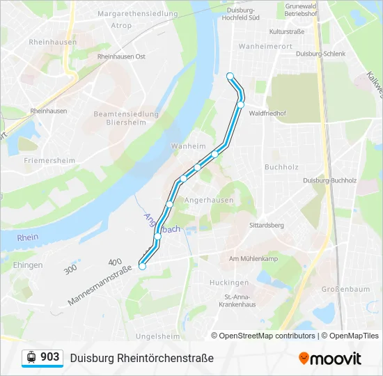 Трамвай 903: карта маршрута