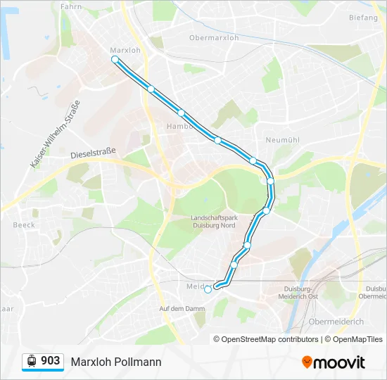 Трамвай 903: карта маршрута