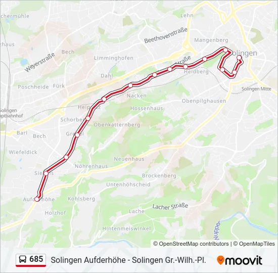 685 Bus Line Map