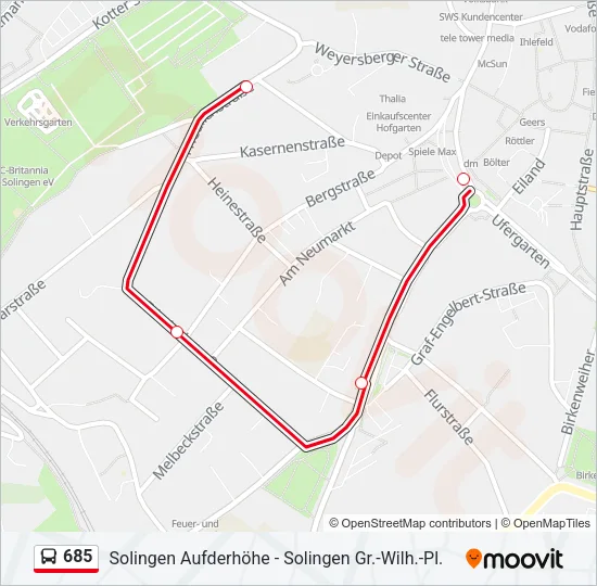 685 Bus Line Map