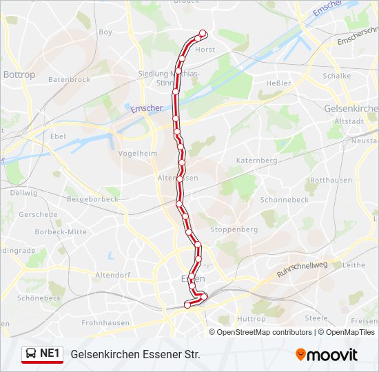 Buslinie NE1 Karte