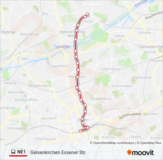 NE1 Bus Line Map