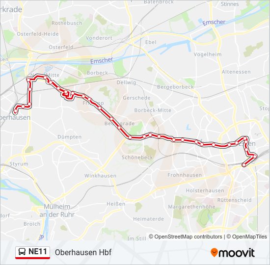 NE11 Bus Line Map