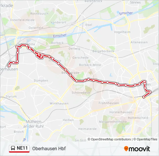 NE11 Bus Line Map