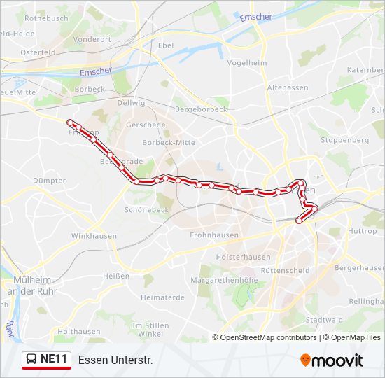 NE11 Bus Line Map