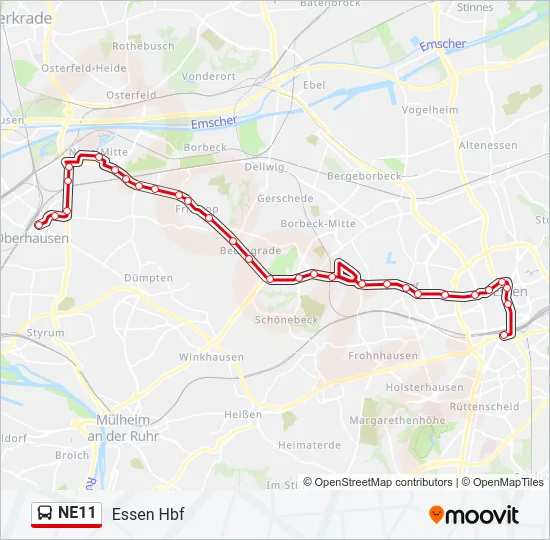 NE11 Bus Line Map