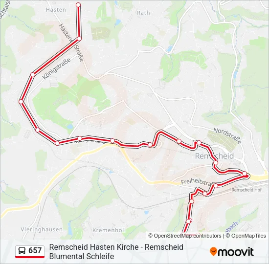 657 Bus Line Map