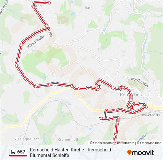 657 Bus Line Map