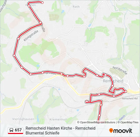 657 Bus Line Map