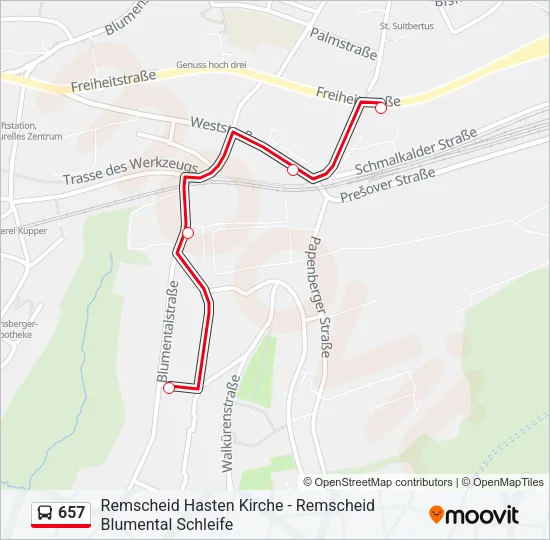 657 Bus Line Map