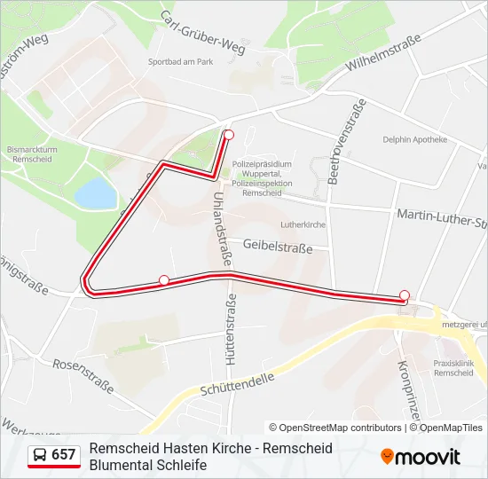 657 Bus Line Map