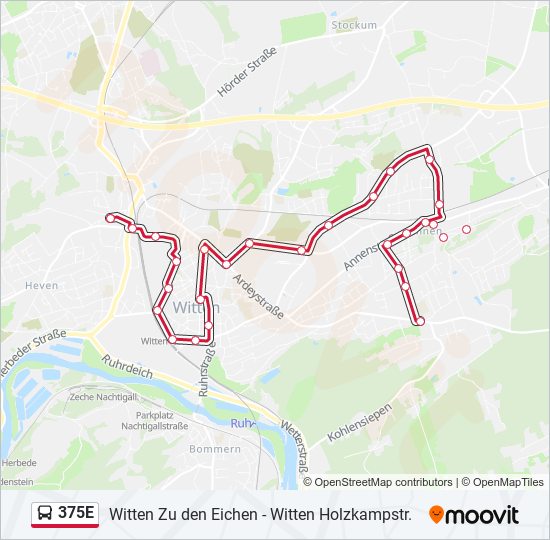 375E bus Line Map