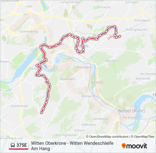 375E Bus Line Map