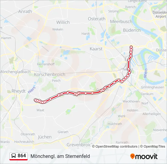 864 Bus Line Map