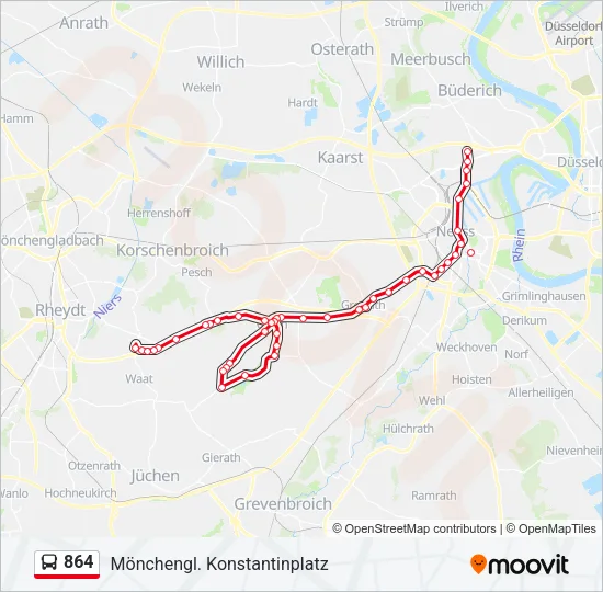 864 Bus Line Map