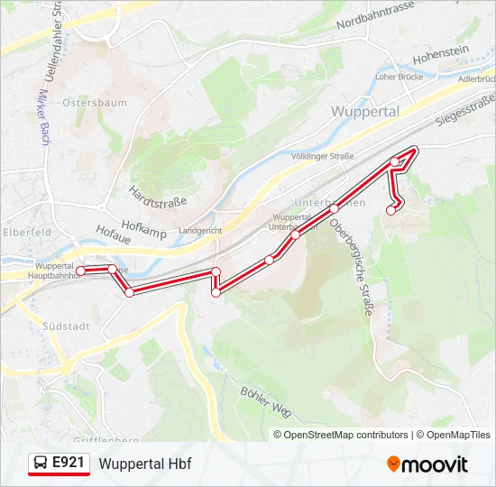 E921 Bus Line Map