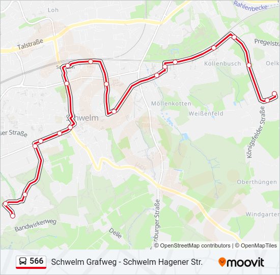 566 Bus Line Map