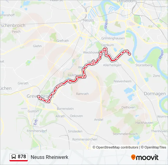 878 Bus Line Map