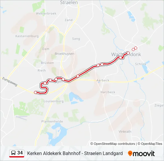 34 Bus Line Map