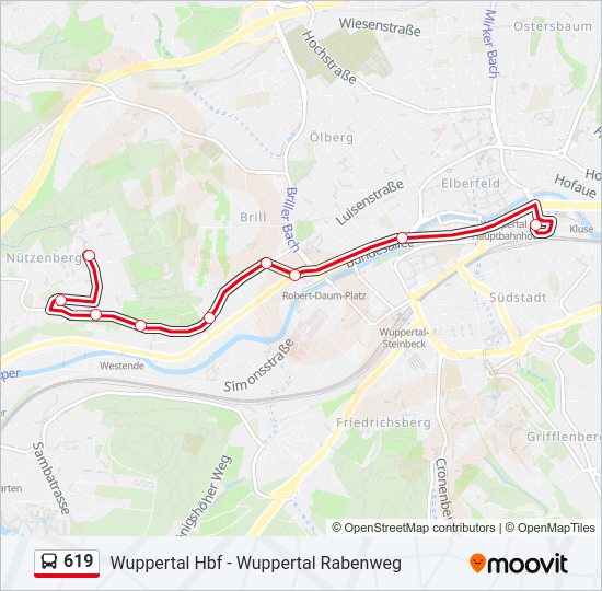 619 Bus Line Map