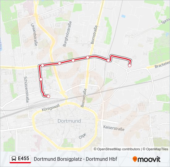 E455 Bus Line Map