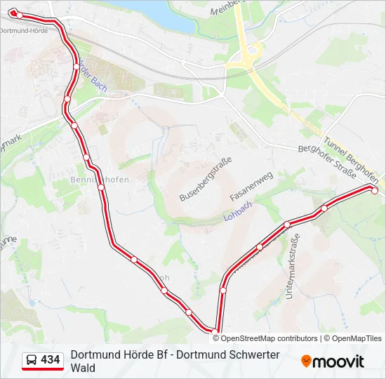 434 Bus Line Map