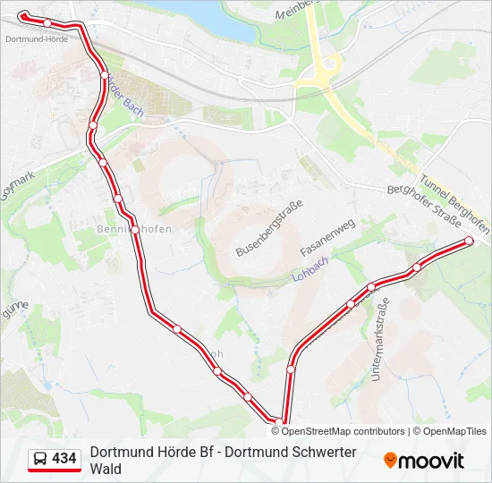 434 Bus Line Map