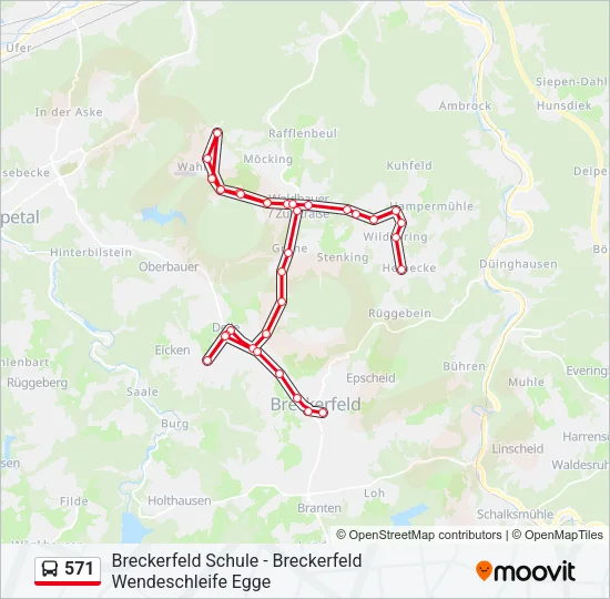 571 Bus Line Map