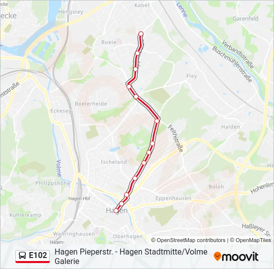 E102 Bus Line Map