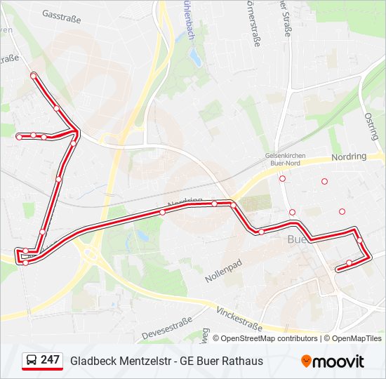 247 bus Line Map