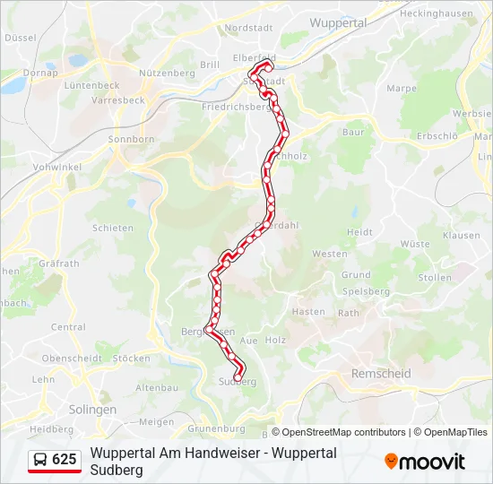 625 Bus Line Map