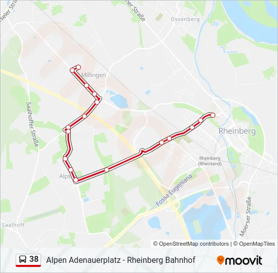 38 Bus Line Map