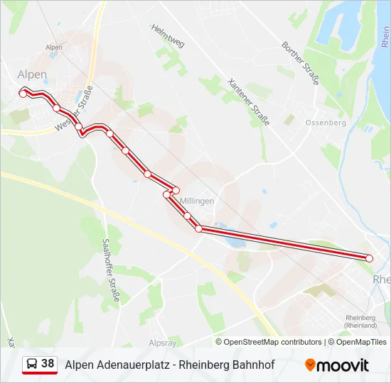 38 Bus Line Map