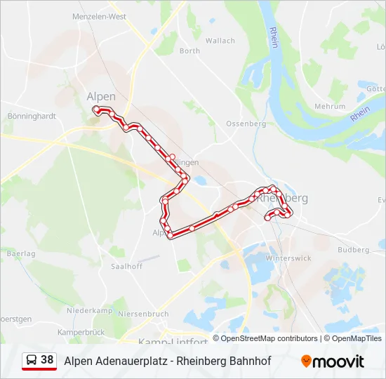 38 Bus Line Map