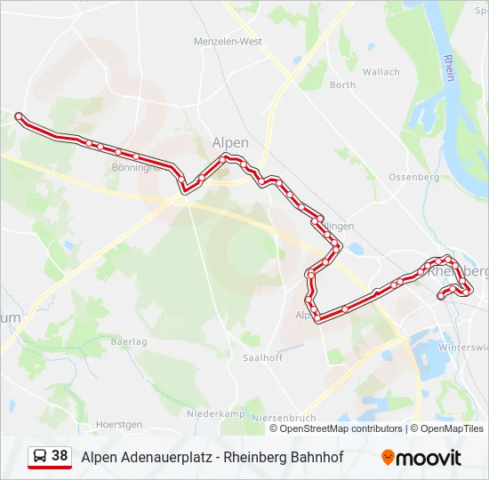 38 Bus Line Map