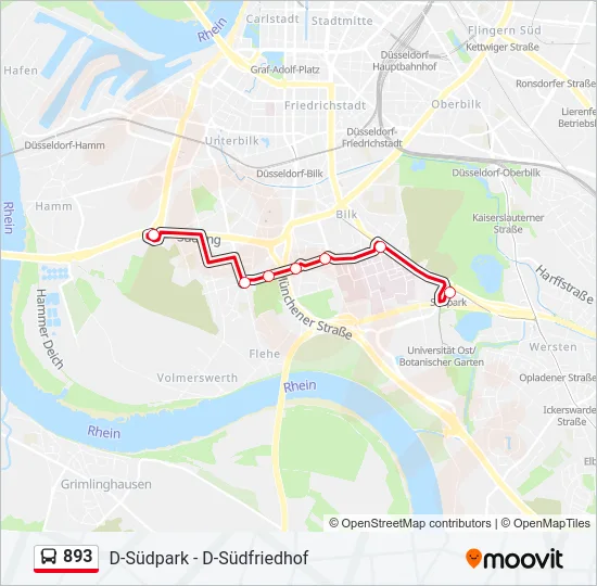 893 Bus Line Map