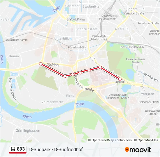 893 Bus Line Map