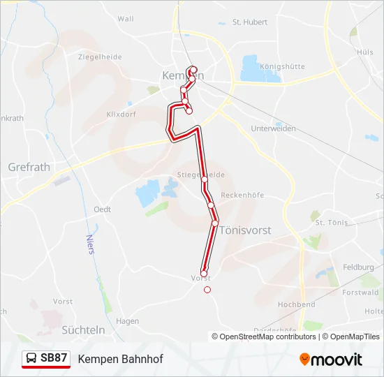 SB87 Bus Line Map