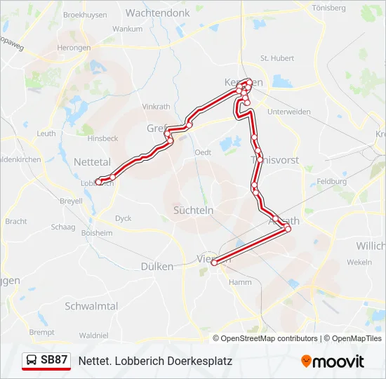 SB87 Bus Line Map