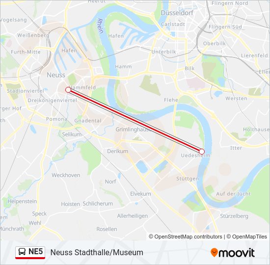 NE5 bus Line Map