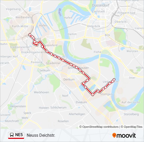 NE5 bus Line Map