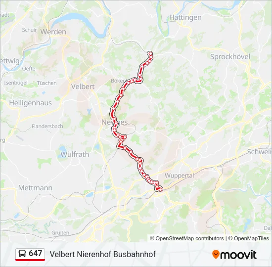 647 Bus Line Map