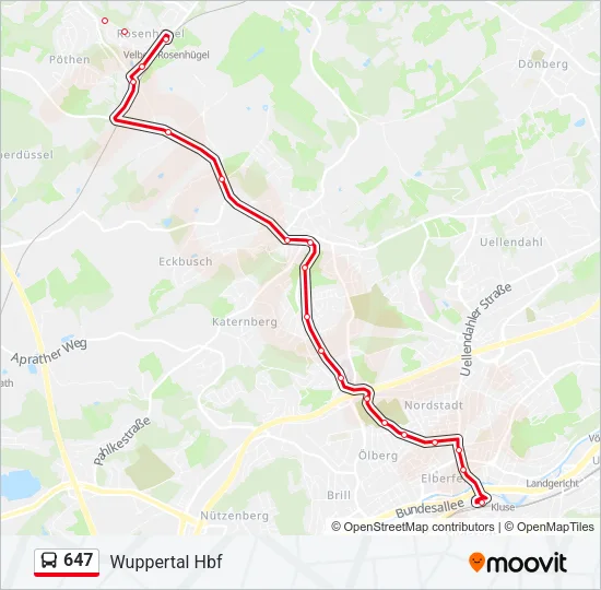 647 Bus Line Map